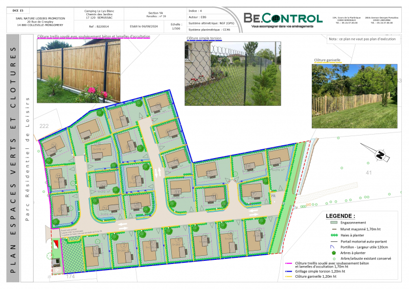 Plan du nouveau projet de 26 parcelles
