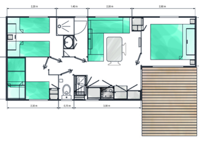 Declik 3C TI 28 + 3.7 + 6.8m2 - Nature Loisirs et Promotions Calvados Plage